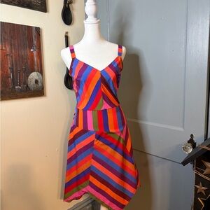 a new day Colorful Asymmetrical Dress
